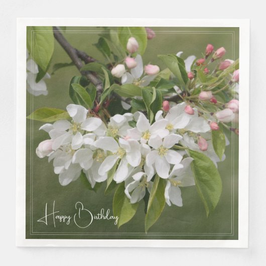 Serviette En Papier Rose Vert Et Blanc (Devant)