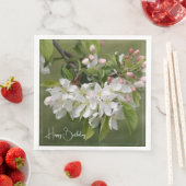 Serviette En Papier Rose Vert Et Blanc (En situation)