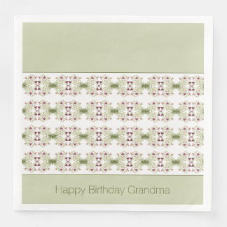 Serviette En Papier Rose Vert Et Blanc