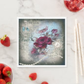 Serviette En Papier Rose victorien Ephemera (En situation)