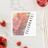 Serviette En Papier Rose vintage Napkin (En situation)