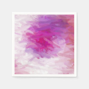 Serviette En Papier Rose violet blanc Art Abstrait