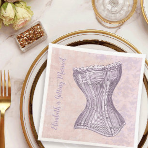 Serviette En Papier Rose violet Damask Victoret Corset Style Vintage