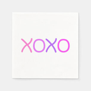 Serviette En Papier Rose, violet et lavande Xoxo charmant