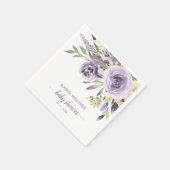 Serviette En Papier Rose violet Fleurs Baby shower serviettes (Coin)