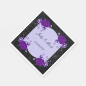 Serviette En Papier Rose violet Floral Spiderweb Mariage de automne (Coin)