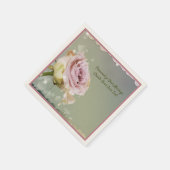 Serviette En Papier Rose Violette Élégante & Romantique Personnalisabl (Coin)