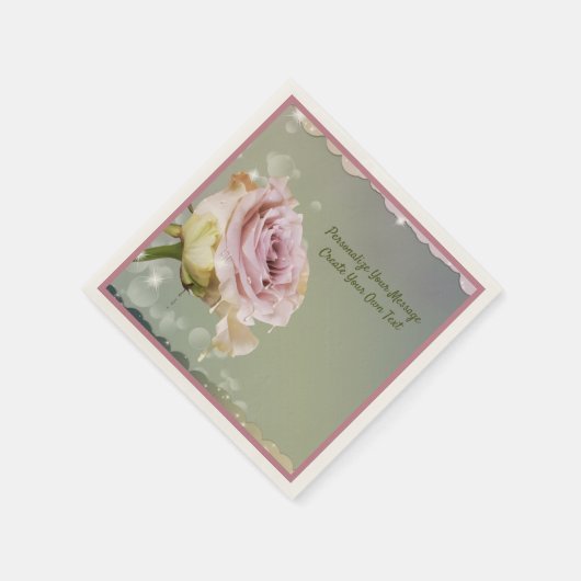 Serviette En Papier Rose Violette Élégante & Romantique Personnaliser (Coin)