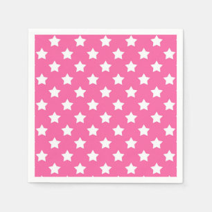 Serviette En Papier Rose White Stars Motif Décor