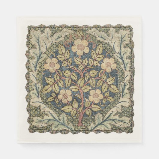 Serviette En Papier Rose Wreath par William Morris (Devant)