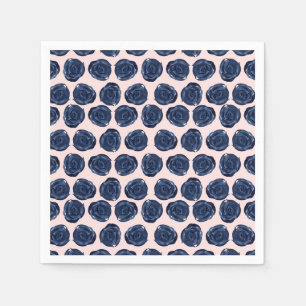 Serviette En Papier Roseaux de rose à l'aquarelle bleue rose Cottage d