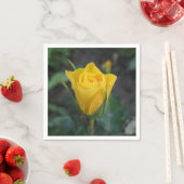 Serviette En Papier Rosebud jaune (En situation)