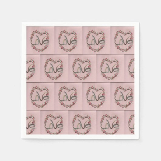Serviette En Papier Rosebud Love (Devant)