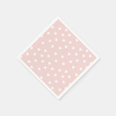 Serviette En Papier Rosée avec Coeurs Blancs (Coin)