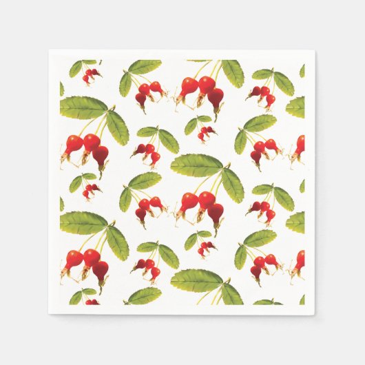 Serviette En Papier Rosehips Motif 4 Angles (Devant)