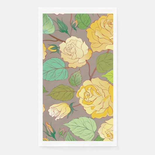 SERVIETTE EN PAPIER ROSES 3 (Devant)