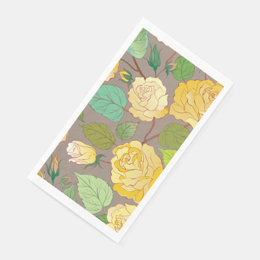SERVIETTE EN PAPIER ROSES 3 (Coin)