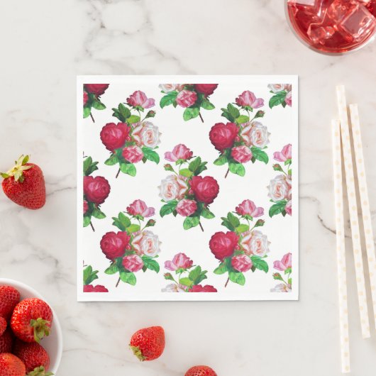 Serviette En Papier Roses à profusion (En situation)