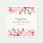 Serviette En Papier Roses Aquarelles Roses Rouges et Roses Bridal Show (Devant)