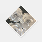 Serviette En Papier Roses Argentées Élégantes (Coin)