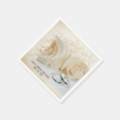 Serviette En Papier roses blanches d'anniversaire et groupes mariages (Coin)