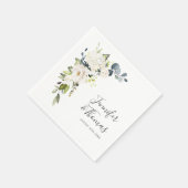Serviette En Papier Roses blanches et Hydrangeas Mariage floral (Coin)