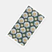 Serviette En Papier Roses blanches fleurs (Coin)