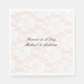 Serviette En Papier Roses blanches romantiques Mariage rose pâle (Devant)