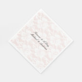 Serviette En Papier Roses blanches romantiques Mariage rose pâle (Coin)