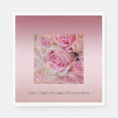 Serviette En Papier Roses blanches roses Belles moments (Devant)