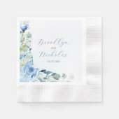 Serviette En Papier Roses bleu aquarelle (Devant)