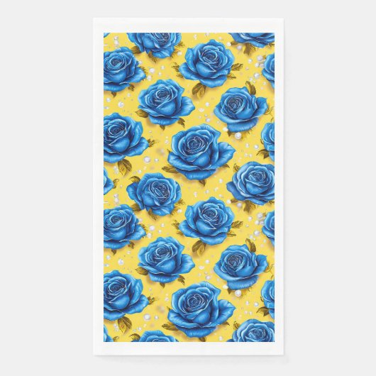 Serviette En Papier Roses bleues 3d (Devant)