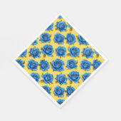 Serviette En Papier Roses bleues 3d (Coin)