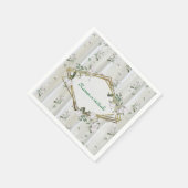 Serviette En Papier Roses d'aquarelle blanche peints sur la soie de ch (Coin)
