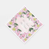 Serviette En Papier Roses de chien d'été Mariage (Coin)