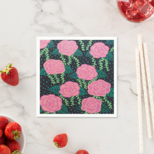 Serviette En Papier Roses de choux roses