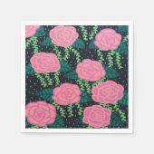 Serviette En Papier Roses de choux roses (Devant)