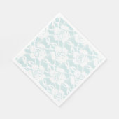Serviette En Papier Roses de dentelle blanche à la menthe (Coin)
