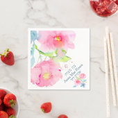 Serviette En Papier Roses de jardin PixDezines, Mitzvah rose pâle (En situation)