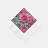 Serviette En Papier Roses de mariage rose pastel délicat (Coin)