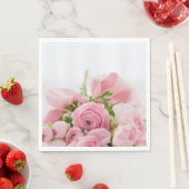 Serviette En Papier Roses de mariage roses (En situation)