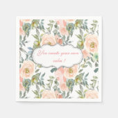 Serviette En Papier Roses élégants, Message Motivationnel (Devant)