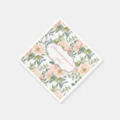 Serviette En Papier Roses élégants, Message Motivationnel (Coin)