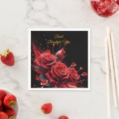 Serviette En Papier Roses en fleur - Anniversaire élégant (En situation)