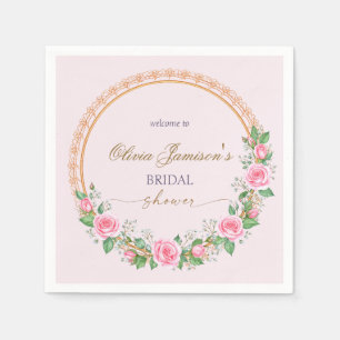Serviette En Papier Roses et bébé's Breath Bridal Wreath Bienvenue