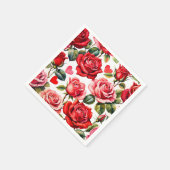 Serviette En Papier Roses et coeurs (Coin)