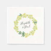 Serviette En Papier Roses et olives Mariage papier Napkin (Devant)