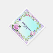 Serviette En Papier Roses et papillons Quinceañera fête d'anniversaire (Coin)
