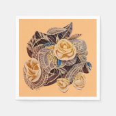 Serviette En Papier Roses et pointes (Devant)