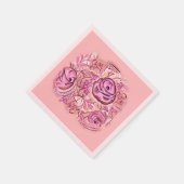 Serviette En Papier Roses et pointes (Coin)